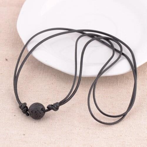 Multilayer Black Lava Rock Necklace Shellhard Essential Oil Diffuser Leather Chain Pendants Necklaces For Women Men Jewelry
