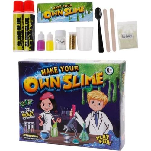 Slime Kit DIY Science Lab for Kids Glow Balls Glitter Instructions Measuring Cup