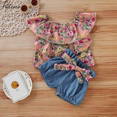 Nebworn Infant Toddler Kid Baby Girl Sleeveless Striped Clothes Sets Tops Shorts Pants Summer Outfits Wholesale Pudcoco Hot