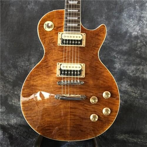 New arrival premium tiger flame guitar, standard electric guitar, brown. Photos of real guitar