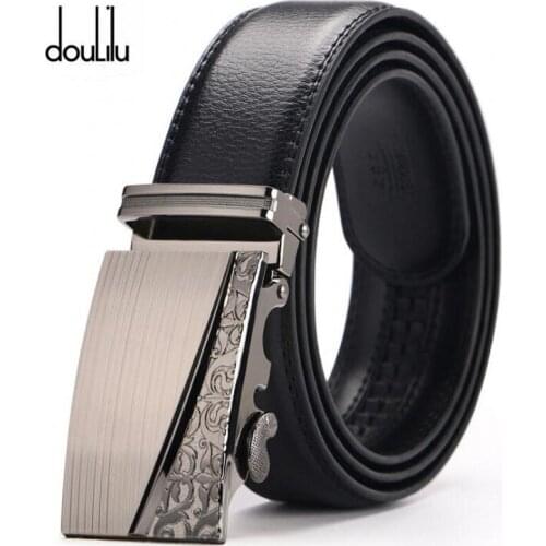Top Quality Mens Belts Famous Luxury Brand Automatic Buckle Genune Leather Fashion Business Male Jeans Strap Black Belt for Men