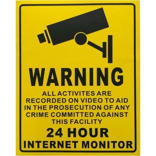 CCTV Video Surveillance Security Camera Waring Sign Stickers Warning sticker