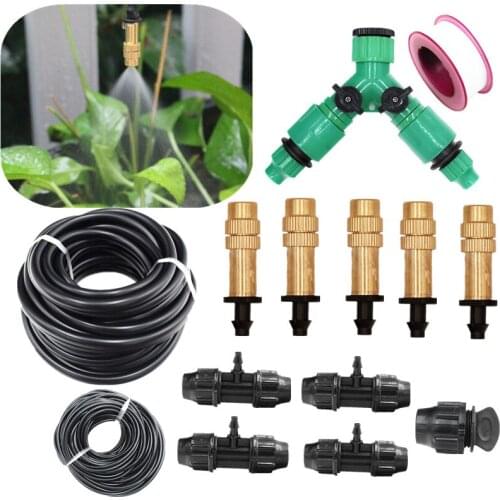 20m 2-Outlet Watering Kits With 8/11 Tube For Garden Irrigation Micro Drip Fittings For Yard Watering
