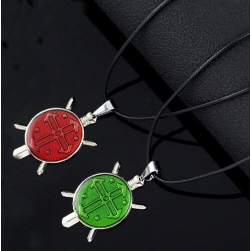 Japanese Comics Hunter X Hunter Necklace Women Men Red Green Pendant Kolye Cosplay Souvenir Couple Gift