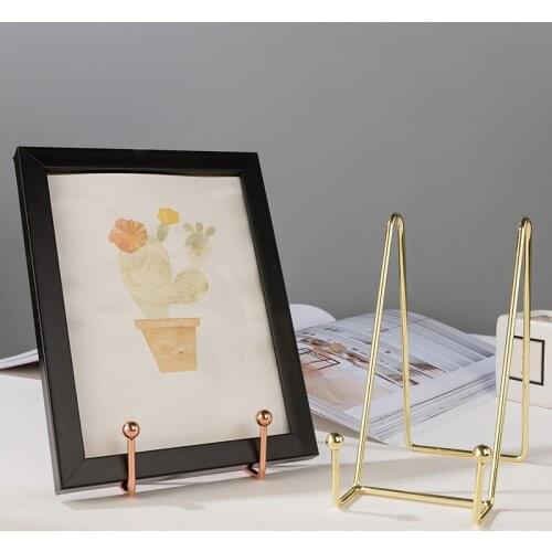 Rose Gold Picture Frame Stand Book Shelf Storage Rack Book Display Stand Decorative Plate Stand Holder