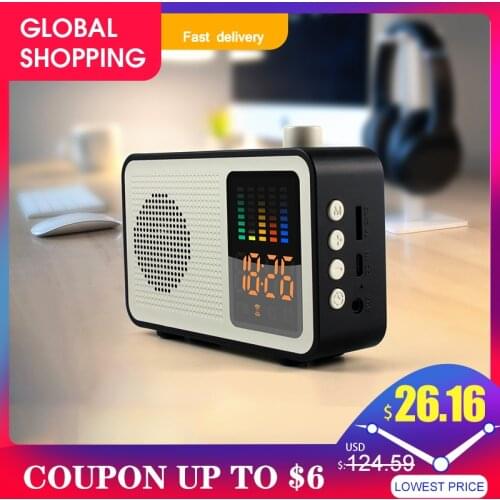 M20A Speaker Portable Retro Wireless Bluetooth Speaker With Radio Function With Time Display Outdoor Bluetooth Speaker