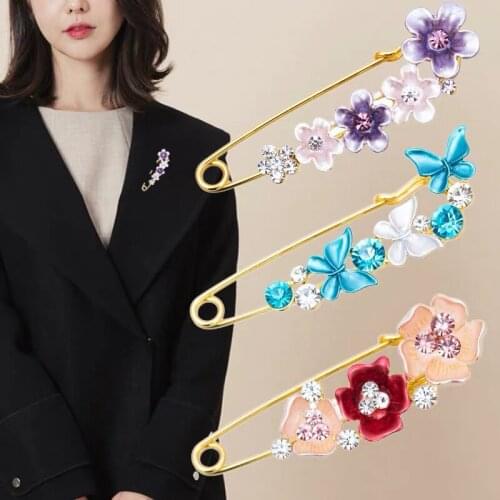 Adjustable Pearl Diamond Ladies Fabric Flower Brooch Pin Cardigan Shirt Shawl High Quality All-match Clothing Jewelry Accessorie