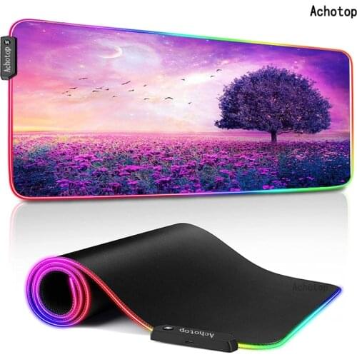 RGB Large Mouse Pad CSGO Gaming Mouse Pad Rubber Scenery Gamer Computer Mousepad AWP Led Backlight Carpet XXL Keyboard Desk Mats