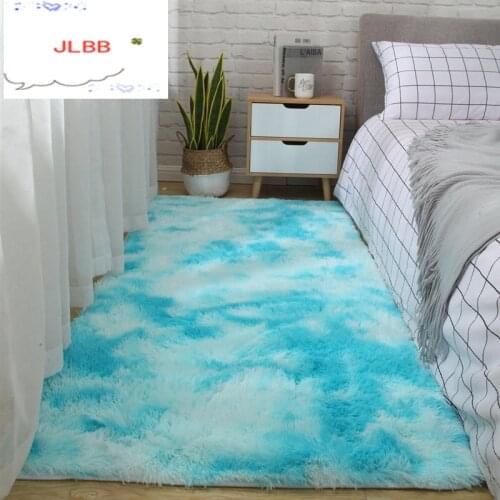 Luxury Rectangle Soft Fluffy Carpets Area Rug Blue Carpet 3cm Long Hair Solid Mat Home Decor Corridor Kids Room Decor