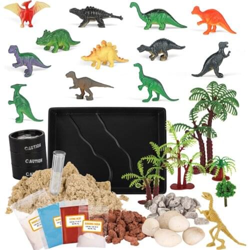 Assembly Model Toys Childrens Handmade DIY Dinosaur Jurassic Volcano Tour Set Physics Experiment Kit 2021 Creative New Products
