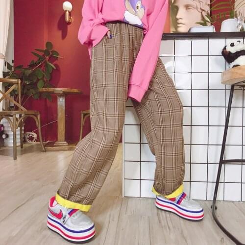 Street ulzzang autumn winter new men and women couples flanged legged long pants