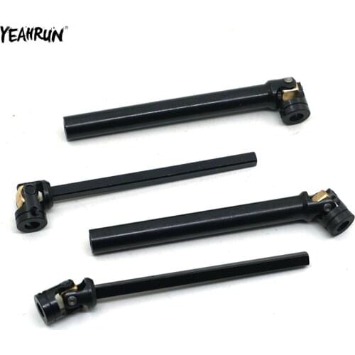 YEAHRUN 2Pcs Universal Stainless Steel Drive Shaft For 1/10 Axial SCX10 90027 90028 90035 90053 D90 D110 CC01 RC Crawler Car