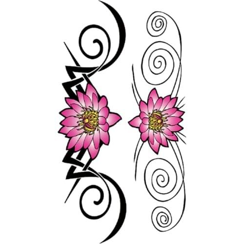 Watercolor Mandala Waterproof Temporary Tattoo Sticker Black Totem Design Fake Tattoos Flash Tatoos Arm Body Art for Women Men