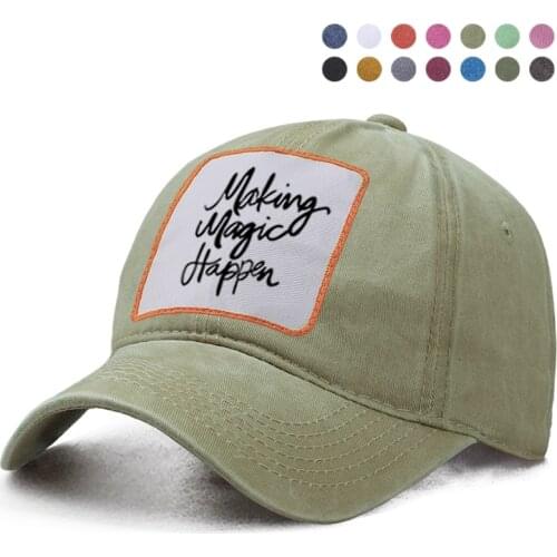Making Magic Happen Letter Printed Baseball Cap Dad Solid Trucker Snapback Bone Casquette Hat Woman Ponytail Berets Cap Gorras
