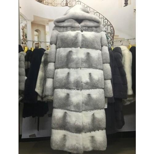 2019 new women mink fur coat long female jacket fashion