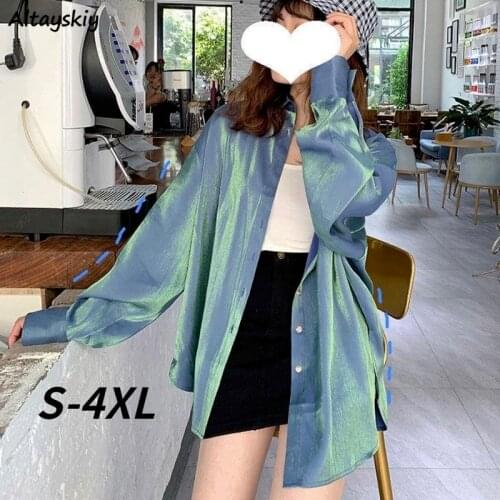Shirt Women Plus Size New Summer Loose Sun-proof Designer Korean Style Holiday Streetwear Soft Ladies Clothing All-match Casual