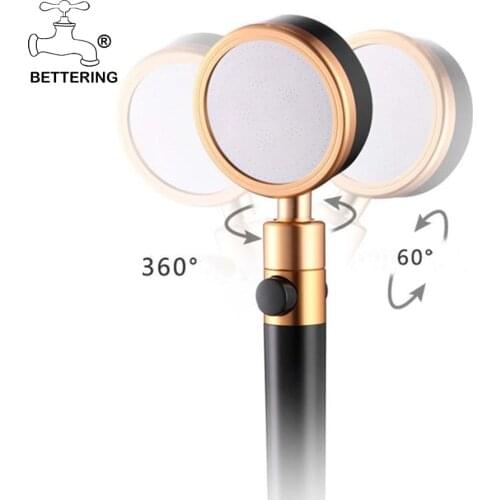 Gold High Pressure Shower Head Holes Bathroom Water Saving Shower Head Powerfull Boosting Spray Bath Handheld Shower For Bath