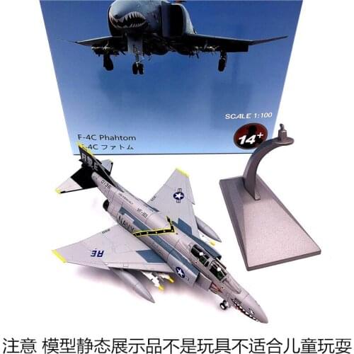 1:100 Airplane F-4 Ghost Pirate Flag Squadron Independent Carrier United Captain F4C fighter model Aircraft