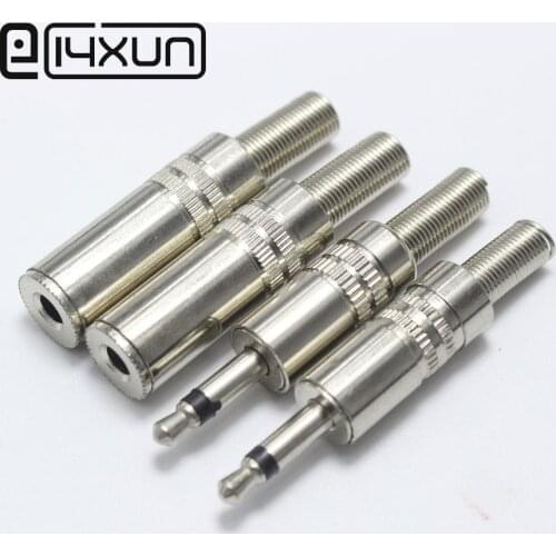 1pair 3.5mm Mono Audio Dual Channel Mono Plug Socket 3.5 Male Female Plugs Jack for Phone Headset Welding Type