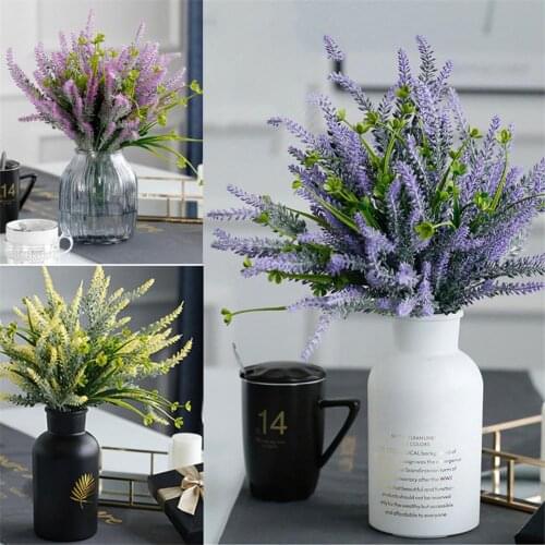 1Pc Artificial Flower Lavender Plants Outdoor Wedding Garden Home DIY Decoration
