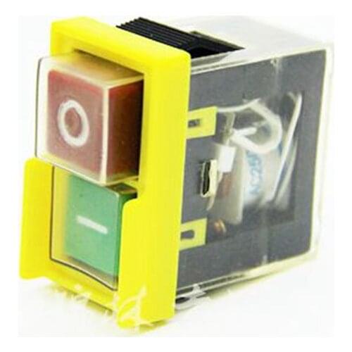 1PC AC 250V 6(4)A IP54 Waterproof Electromagnetic Switch Pushbutton Machine Saw Cutter Drill On Off Safety Switch