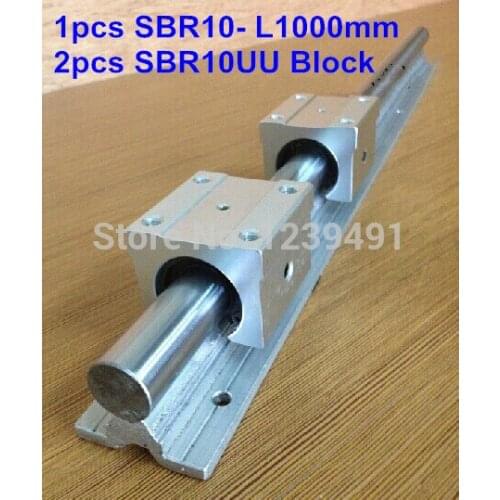 1pc SBR10 L1000mm linear guide + 2pcs SBR10 linear bearing block cnc router