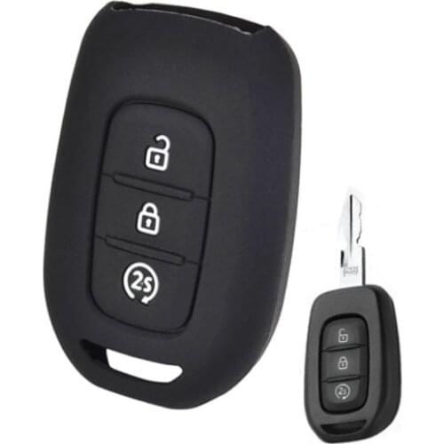 10pcs 3 Button Silicone Remote Key Fob Case Fit For Renault Duster Sandero Logan Clio Captur Laguna Scenic Holder 2015 2016 2017