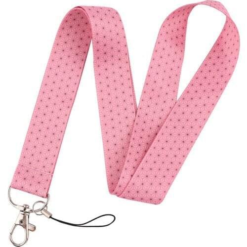 10pcs Demon Slayer Cartoon Neck Strap Lanyard for Keys ID Card Badge Holder Mobile Phone Straps Rope Keychain Webbing Ribbon