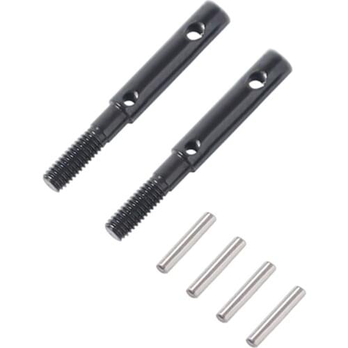 2 Pcs Hard Steel Front Rear Portal Stub Axle Drive Shaft for RC Crawler AXAIL SCX10 III AXI03007 Capra 1.9 UTB