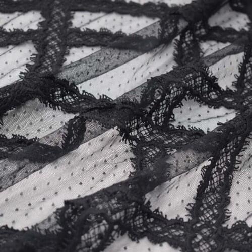 2021 black mesh wave point applique фатин плед lace fabric for skirt dress ткани bazin riche vestidos african tissu tissus фетр