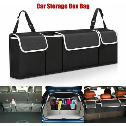 4 Pockets Multi Hanging Nets Pocket Back Seat Storage Bag Car Trunk Organizer Trunk Case Oxford Cloth Bags Interior Accessories