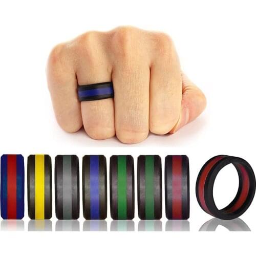 8mm Silicone Ring Rubber Flexible Ring Band Wedding Engagement Ring Gifts for Men Women ECO-Friendly Silicon Rings