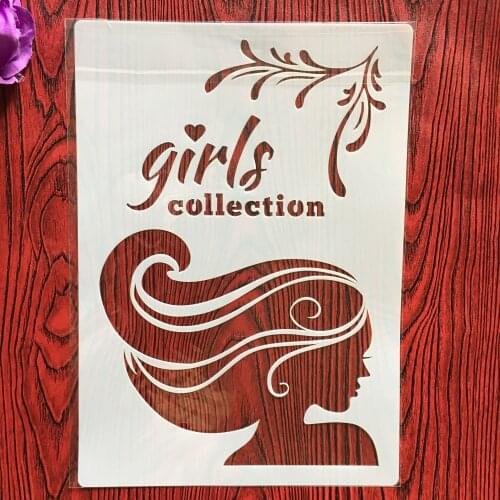 A4 29 * 21cm beauty Girl DIY Stencils Wall Painting Scrapbook Coloring Embossing Album Decorative Paper Card Template