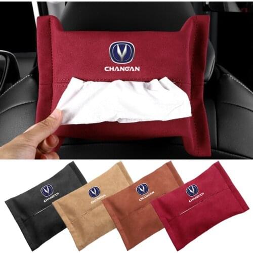 Car Tissue Box Car Armrest Box Tissue Case for Changan Logo CS35 CS75 CS85 CS95 CS15 CS55 Auto Interior Storage Decoration