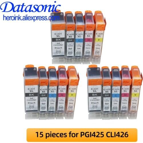 Datasonic 15pcs PGI 425 CLI 426 ink cartridges For Canon PIXMA IP4840 IP4940 MG5240 MG5140 MG5340 MX884 MX714 MX894 printer PGI4