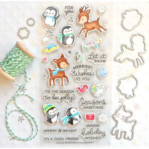 Baby Penguin And Deer Metal Cutting Dies Stencils Stamp for DIY Scrapbooking Photo Album Decorative Embossing Paper DIY Cards