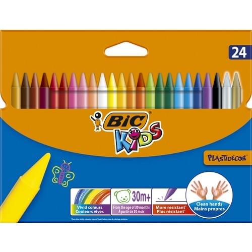 Bic Kids Plastidecor Erasable Hands, do not Pollute the Pastel Paint 24 Color crayon school supplies, free shipping