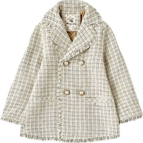 Girls suits jackets autumn new fashion princess coats children tweed tassel outerwear kids tops outerwear
