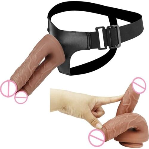 Double Dildos Huge Silicone Penis Starp On Pants Dildo For Lesbian Artificial Penis Dick For Women Sex Adults Toy Erotic Goods