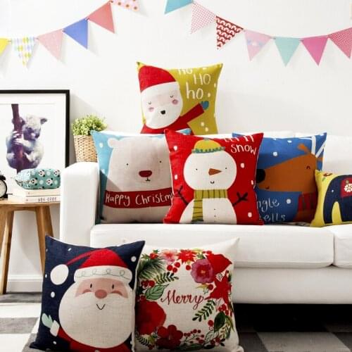 Europe United States Christmas Cute Elephant Pillow Cover Home Decorative Pillows Linen Pillow Case Office Sofa Cushion Cover