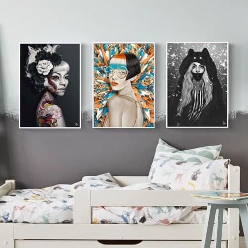 Figure Posters and Prints Nordic Canvas Painting Nordic Home Decor Wall Art Picture MOdern Fashion Lady Bedroom Decor Painting