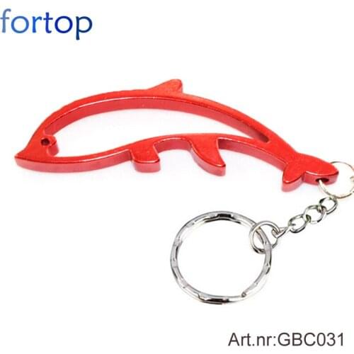 Sea animal dolphin shape beer bottle opener ring /1000pcs/lot can put your logo/tool for home and bar/mental key ring for bottle