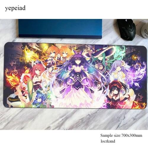 DATE A LIVE mouse pad Xxl gaming mousepad anime 800x300x4mm office notbook desk mat Colourful padmouse games pc gamer mats