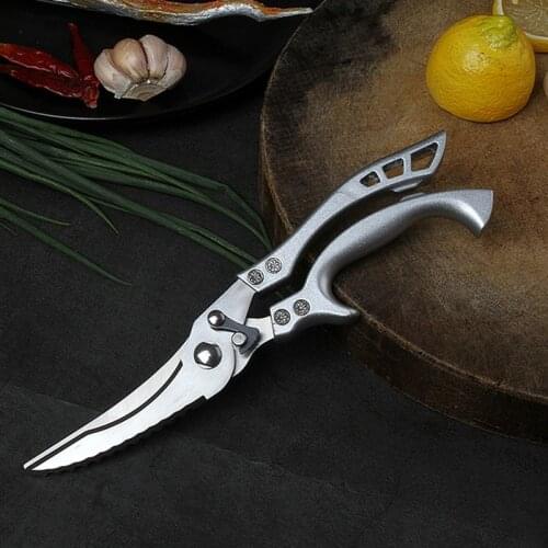 Kitchen Powerful Chicken Bone Scissors Chicken Duck Fish Cutter Shears Stainless Steel Scissors Scale Clean Cook Scissors Knife