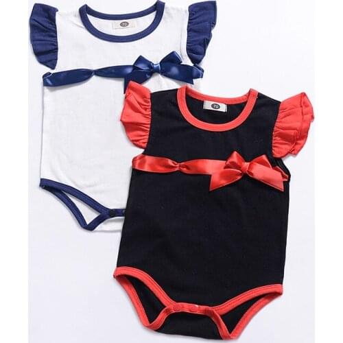 Summer Newborn Baby Girls Ruffle Rompers Jumpsuit Playsuit Soft Cotton Outfits Princess Baby Infant Toddler Clothing Sunsuit