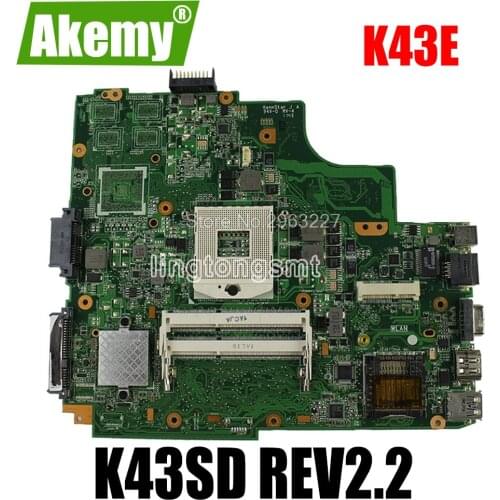 K43E Motherboard REV2.2 For Asus A43E P43E K43E K43SD K43SV K43SJ Laptop motherboard Mainboard A43S Motherboard test 100% OK