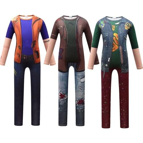 Fashion Halloween Costumes for Kids Zombies 2 Addison Cosplay Girls Eliza Outfits Bodysuit Jumpsuits Children Carnival Clothing