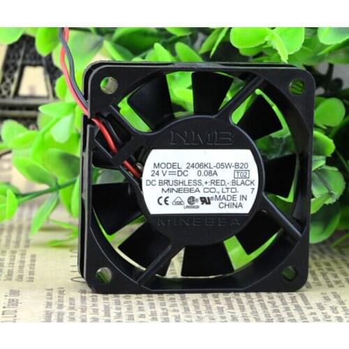 NMB 6015 2406KL-05W-B20 6CM 24V 0.08A 6 cm 2 wire converter fan