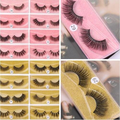 AY New 1 Pairs 3D Soft Mink Hair False Eyelashes Handmade For Women Long Lashes Nature Eye Makeup Tools Wholesale Free Shipping