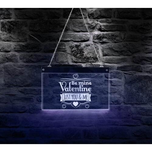 Be Mine Valentine Just You & Me Custom LED Neon Sign Marriage Anniversary Lover Electric Display Sign Multi-color Hanging Board
